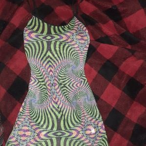 Trippy psychedelic mesh dress